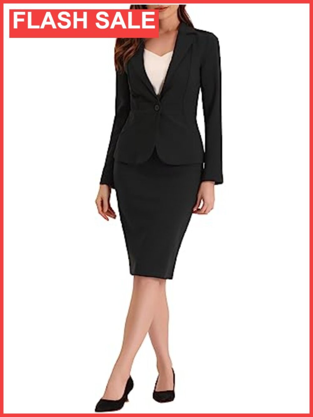 2 Piece Skirt Suit Set Business Casual Blazer Pencil Skirts